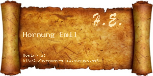 Hornung Emil névjegykártya